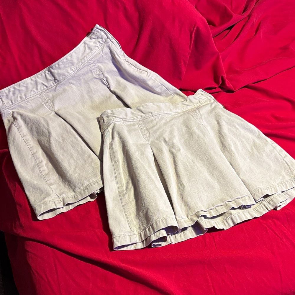 Girls beige uniform skirts